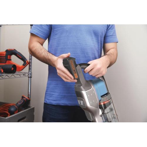 BLACK DECKER Cordless Vacuum, Powerseries Extreme, Stick Vacuum Cordless Rechargeable, Interchangeable Floorhead with Crevice Attachment, 3 Speed Control, Lightweight, Blue (BSV2020G)
