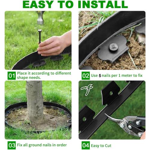 Landscape Edging 98FT,Garden Edging Borders Black [Extra Tall 4IN High] with 150pcs Plastic Stakes, Lawn Edging Flexible DIY Fence for Landscaping,Flower Bed,Grass,Gravel,Tree Surrounding