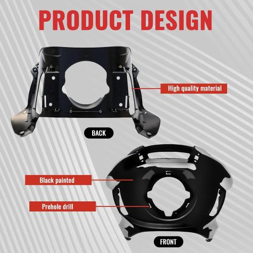 Headlight Fairing   Smoked 7 Windshield for Low Rider, Upper Outer Fairing w/Bracket Support Mount Kit For Harley Low Rider ST FXLRST 2022-2025, Low Rider El Diablo FXRST 2022 (Black)