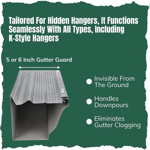 A-M Gutter Guard - Heavy Duty Lifetime Quality Aluminum Leaf & Debris Protection for 5-inch and 6-inch (5 Inch-200 Feet, Mill Finish) - Made in The USA