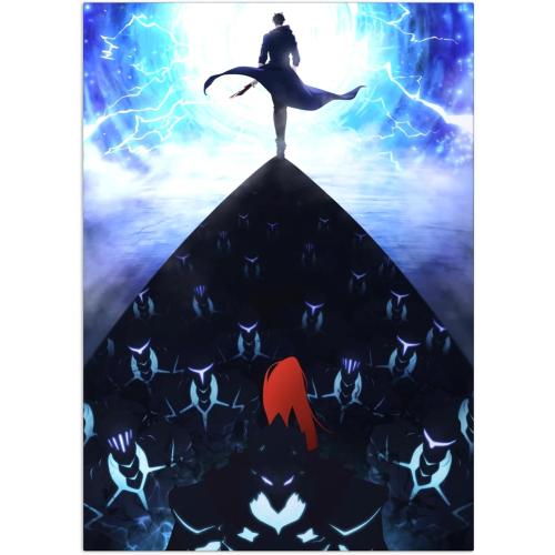 Displate Metal Poster Solo Leveling - Ani-May Exclusive - Sung Jinwoo - Metal Sign Anime Series - Collectible Gift - Premium Wall Decorations Room Decor Gifts Movie Posters - 12.6x17.7 in