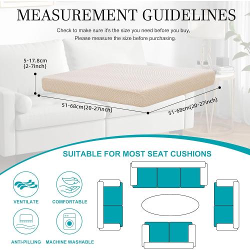Stretch Patio Cushion Covers,Outdoor Couch Covers Replacement,Outdoor Couch & Sofa Slipcovers,for Patio Furniture Cushion Covers,Washable Reusable Furniture Protector (Beige,Cover Only)