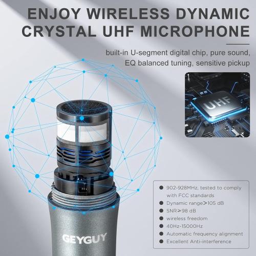 Portable Bluetooth PA System with Wireless UHF Microphone, 8 inch Rechargeable Karaoke Machine,8 inch Subwoofer,FM/LED/TWS/LINE in (GTSK8-2)