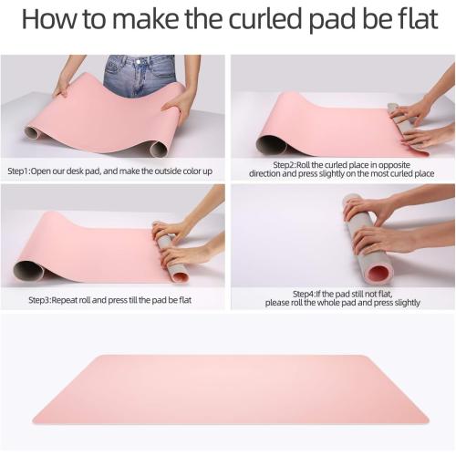 YSAGi Dual-Sided Desk Pad Protector, Desk Mat with Non-Slip - Waterproof PU Leather Office Desk Blotter for Mouse, Keyboard, Writing (23.6 x 13.7, Pink)