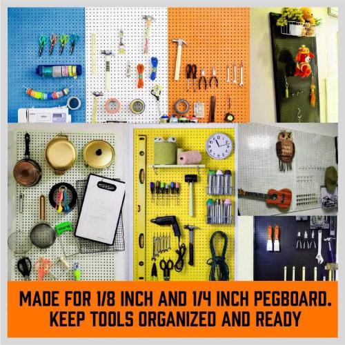 HORUSDY 150 PCS Pegboard Hooks Assortment Kit – 15 Types Heavy Duty Pegboard Accessories with Bins – Fits 1/8 & 1/4 Inch Pegboard Metal Hooks for Garage, Workshop, and Tool Organization