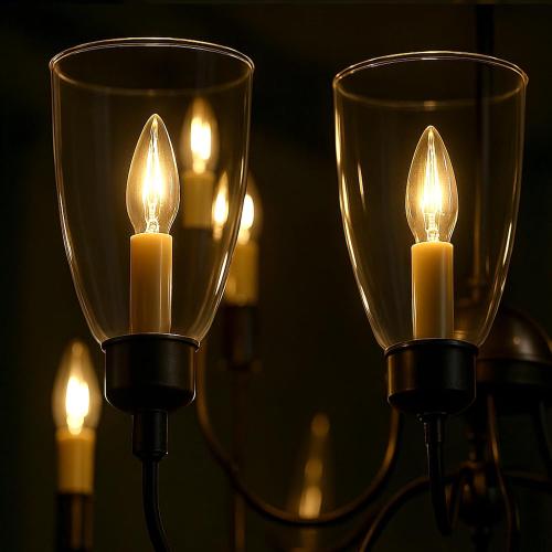 2 Pcs 6.5 Inch Clear Glass Lamp Shade, Colonial Style