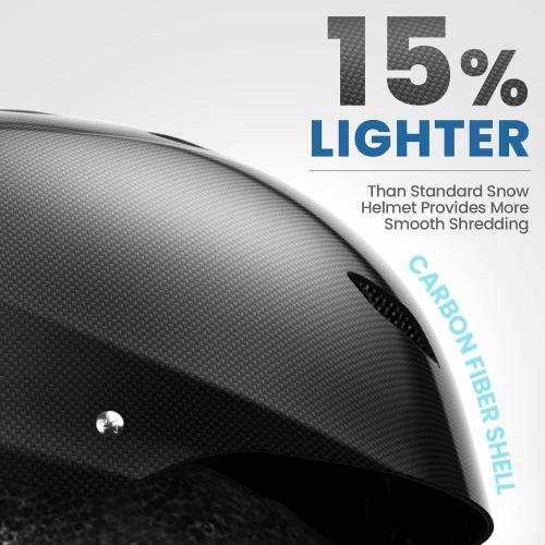 OutdoorMaster Kelvin Carbon Fiber Ski Helmet - Snowboard Helmet for Men, Women & Youth