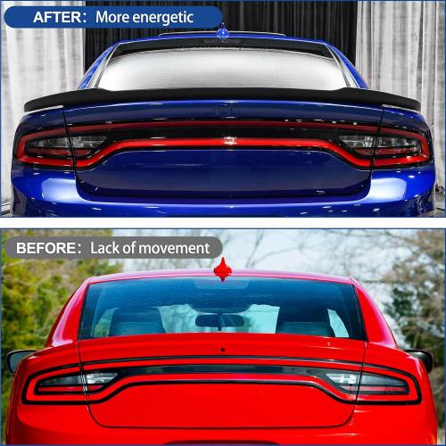 Black Rear Spoiler Venom V2 Style Rear Spoiler for Dodge Charger SRT SXT SE ScatPack Hellcat Daytona 2015-2023 Trunk Spoiler Wing Trunk Tail,Glossy Black - Wicker Bill Spoiler