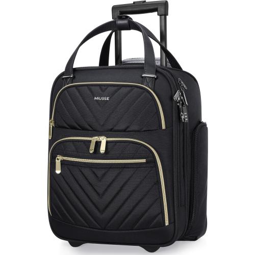 Carry-on Underseat 16-inch Luggage with Wheels, Softside Rolling Carry-on, Lightweight Travel Suitcase for Men Women, Personal Item Rolling Travel Bag