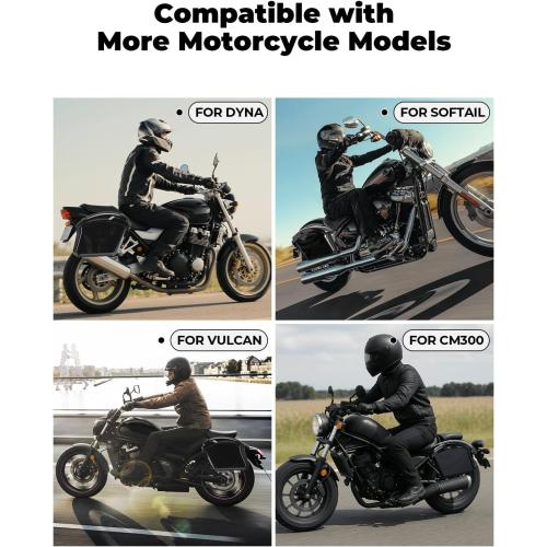 Black KEMIMOTO Upgraded Hard Saddlebags Impact-resistant with Secure Locking Waterproof Saddle Bags Compatible with Cruiser Dyna Softail Cruiser CM300 Rebel Shadow Vulcan