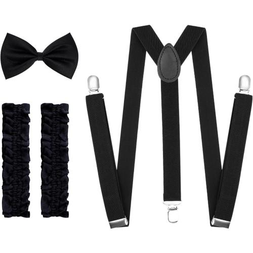Ishua 1920s Men Costume Accessories, 17 pcs Old Men Gangster Costume Set, Roaring Retro Mens Gatsby Accessories 1920s