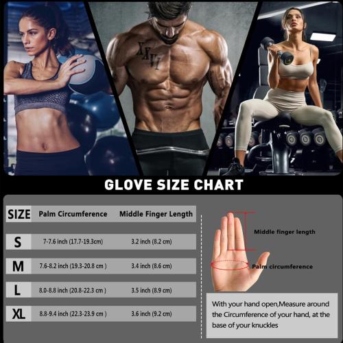 Size L Full Fingers Workout Gloves for Women & Men - Gym Gloves with Extra Grip Foam Padding & Anti-Slip for Fitness, Training & Cycling