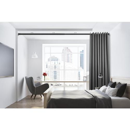 ASHLEYRIVER Room Divider Tension Curtain Rod,Adjustable Window Curtain Rod,No Drilling,Very Secure,Long Tension Rod-83-122 Inch,Black