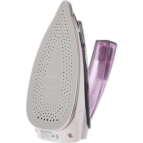 Rowenta Travel Iron, Pro Compact Stainless Steel Soleplate Hand Held Steamer Iron for Clothes, 200 Microsteam Holes, 1000 Watts Ironing, Fabric Steamer, Dual Voltage, Mini Iron, Purple, DA1560