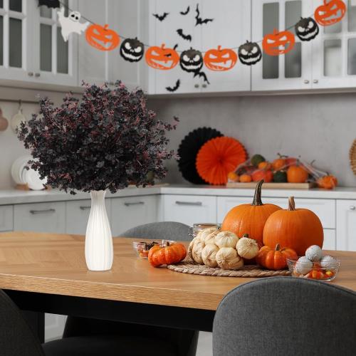 Hotop 30 Pcs Halloween Flowers Artificial Black Baby Breath Bulk Halloween Table Centerpieces Black Faux Flower Fake Dried Gypsophila Bouquet Silk DIY Floral Arrangement for Home Vase Party Decoration