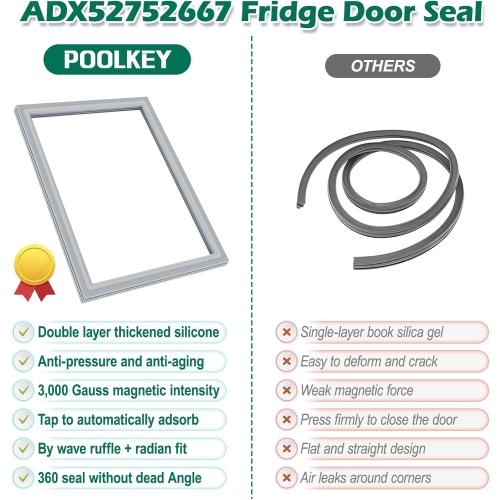 UPGRADED ADX52752667 Refrigerator Door Gasket Replacement Compatible with LG Refrigerator Door Seal, Replaces Part Number ADX52752638 4116840 AP5975050 Kenmore Freezer Door Gasket