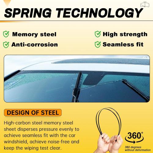 AUTOBOO 26 and 16 Windshield Wipers Blades (Pack Of 2),OEM Quality Premium All-Seasons Wiper blades,Stable and Quiet Armor wiper blades