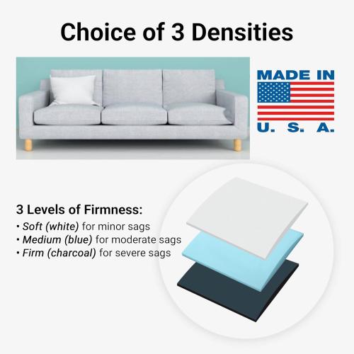 Stratiform Original Curve, Made in USA, Couch Cushion Support, Sofa Cushion Sag Repair, High-Density Foam, Couch Support, Couch Repair, 20x20x2” (Firm, Set of 2)