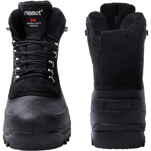 Size 7riemot Women's Men's Winter Boots Waterproof Insulated Snow Shoes for Outdoor Hiking Skiing Warm Lightweight Anti-Slip Ankle Boots Black Brown Grey Purple