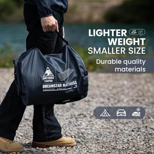 OneTigris Dreamstar Single Air Mattress, Self-Inflating Sleeping Pad Foam for Camping, Backpacking, Car Trips, Travels, Air Bed with Patch-up Kit