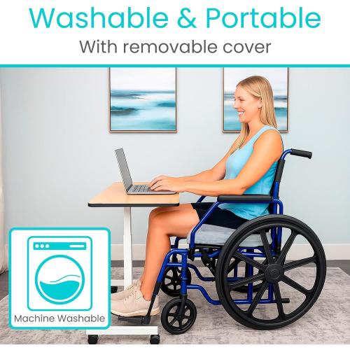 Vive Seat and Chair Cushion - Easy Rise for Elderly for Office, Wheelchair, Desk, Car & Couch - For Computer Use - Foam Sofa Pad With Cover - For Adults/Seniors - Relief for Back, Tailbone or Sciatica