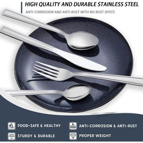 Silverware Set, Hunnycook 30-piece Silverware Set for 6, Stainless Steel Flatware Set, Include Fork Knife Spoon Set, Mirror Polished, Dishwasher Safe, Cutlery Set for Home Kitchen Restaurant Hotel