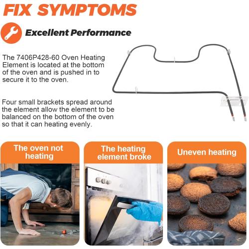 【2026 UPGRADED】7406P428-60 W10310271 Oven Heating Element 2026 UPGRADE Fit for Maytag Kenmore Whirlpool Range Ovens Replace 74004107 W10310271 WP7406P428-60VP Lower Bake Element by Beaquicy