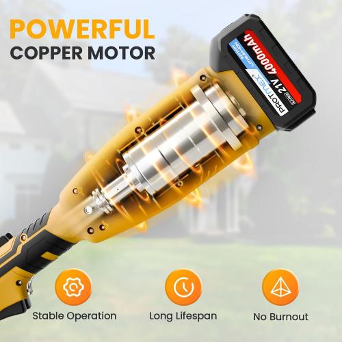 Cordless Tiller Cultivator, 21V 450RPM Electric Tiller with Battery Level Display, 2 * 4.0Ah Batteries & Charger, Tiller for Gardening, Lawn, Soil (Cultivation Width 10/ Depth 9)