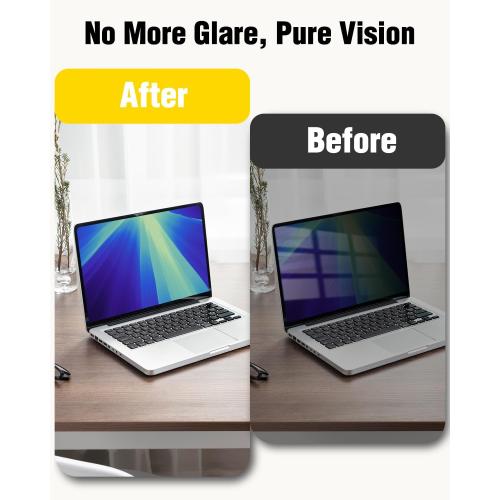 F FORITO Magnetic Laptop Privacy Screen 16 inch 16:10, 360° Anti Peeping Removable Anti Glare Blue Light Filter Compatible with All 16” 16:10 Laptops Portable Monitors