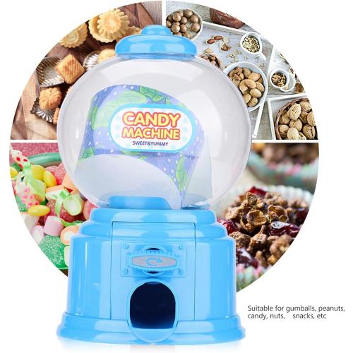 M&M Dispenser Candy Dispenser, Candy Machine Plastic, Mini Twisting Box Gumballs Dispenser Kids Piggy Bank Blue Children Kindergarten GiftBlue