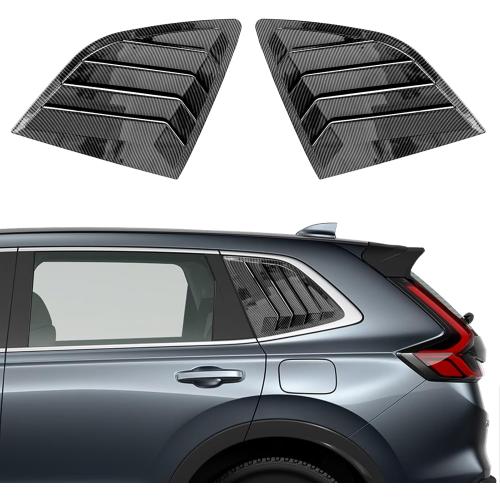 Flixon 2PCS Window Louvers Racing Style Compatible with Honda CRV CR-V 2023 2024 Exterior Rear Side Window Louvers Air Vent Scoop Shades Cover Blinds (Carbon Fiber)