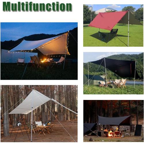 HIKEMAN Tent Poles Camping Poles for Tarp Awning Canopy Porch Sun Sails Tarpaulin Headroom Aluminium Adjustable Telescoping