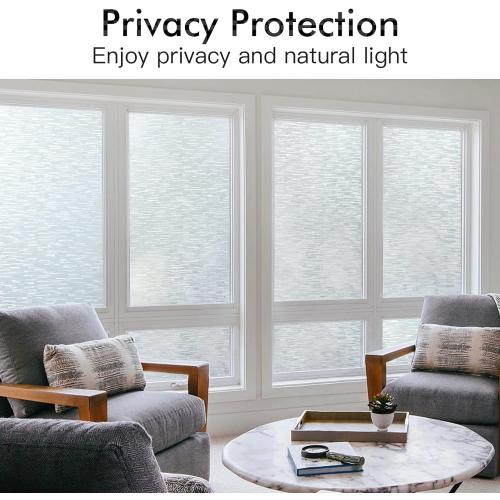 Haton Window Privacy Film, Frosted Glass Static Cling Sun Heat Blocking Window Clings, Frosting Opaque Coverings, Vinyl Removable Stickers Tint for Home Door Office, Non Adhesive 23.6 x 78.7