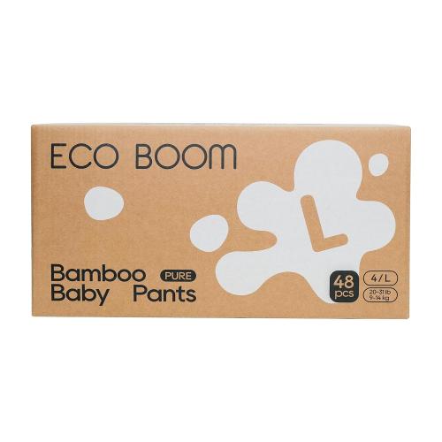 ECO BOOM Training Pants for Toddler Potty, Hypoallergenic for Sensitive Skin, Size 4 (L) Suitable for 20 to 31lb, 48 Count