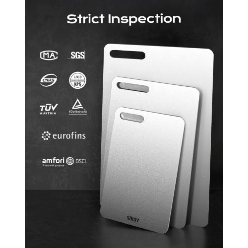 Titanium Cutting Board,100% Pure Titanium Kitchen Cutting Board, Non-Toxic & Dishwasher Safe, Durable and Hygienic for Meat, Fruit & Vegetables (16L*10W)