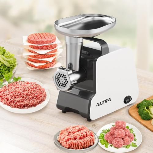 Electric Meat Grinder, 2300W Max, Heavy Duty Sausage Stuffer with 2 Blades, 3 Grinding Plates, Sausage Tube & Kubbe Kit, Home Kitchen Meat Mincer with Handle (Black/white )***