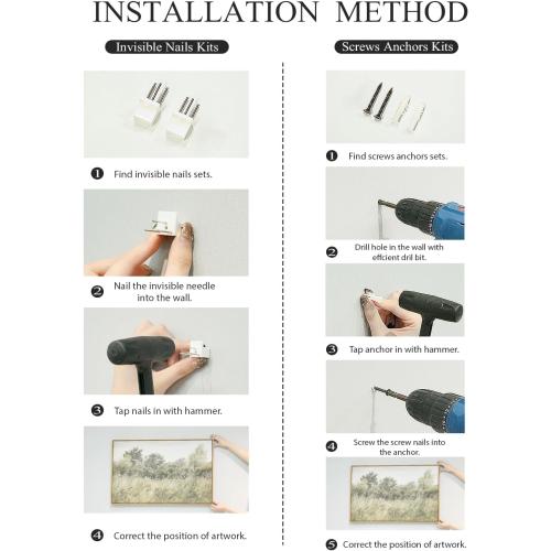 InSimSea Framed Canvas Wall Art Vintage Decor, Prairie Mountain Landscape Paintings, Large Prints, Farmhouse Decor, Natural Scenery Hanging Wall Decorations for Living Room Bedroom, 24x36