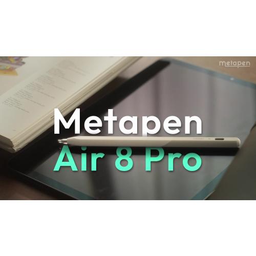 Metapen Pencil Air8 Pro for iPad 2018-2025, Ultra-Quiet, 2X Fast Charging, Palm Rejection Stylus Pen for iPad a16/11/10/9/8/7/6th Gen, Pro 12.9/11/13-inch M4, Air 3/4/5/M2/M3, Mini 5/6th