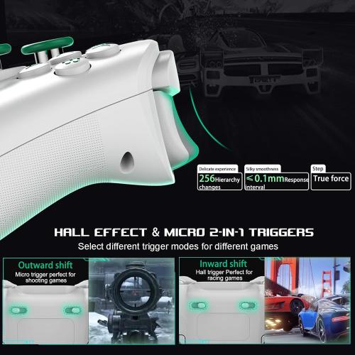 arVin Mobile Gaming Controller for Android, iPhone, iOS, PC, Switch, PS4, Wireless Gamepad with Hall Effect Sensing Joystick/Turbo/Macro Programming/6-Axis Gyro/Motor/Remote Play/Xbox Cloud Game/Steam