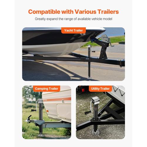 VEVOR 5000 lbs A-Frame Trailer Jack, 15 Vertical Travel, Adjustable Drop Leg, for Horse, Utility, Yacht Trailers