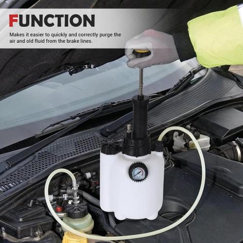 3L Manual Brake Bleeder Fluid Pump with 1L Brake Bleed Bottle and 4 Master Cylinder Adapters,Professional Brake Bleeder Kit Suitable for Most Brake Mast Cylinder Reservoirs