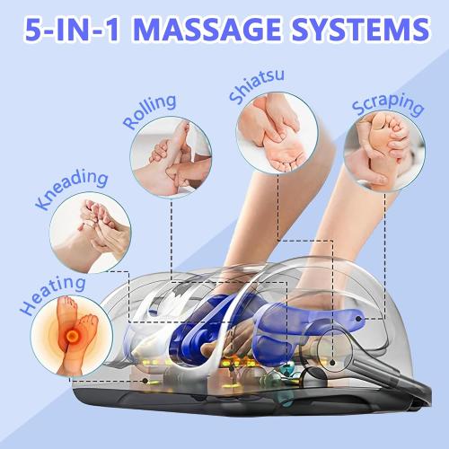 Shiatsu Foot Massager with Heat,Foot Massager for Plantar Fasciitis,Pain Relief and Heat Therapy,Massage Foot/Calf with Deep Kneading,Christmas Gift for Women and Men(Black)