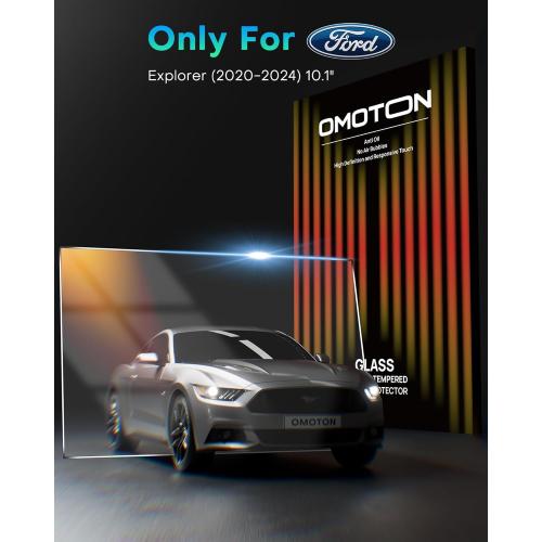 OMOTON Screen Protector for Ford Explorer 2020-2024, (XLT/ST-Line/Limited/Timberline/ST/Platinum/King Ranch) 10.1 Inch Touchscreen Accessories 9H Hardness Tempered Glass, Anti-Scratch, HD Clear