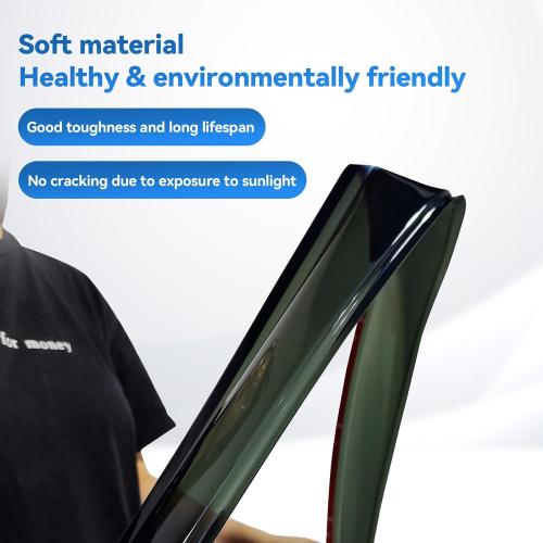 Window Rain Guards for 2014-2018 Chevy Silverado/GMC Sierra 1500 Crew Cab & 15-19 Silverado/Sierra 2500HD 3500HD, Window Visor Vent Wind Shade Deflector Shield Protector Sun, for Full-Size Cab Only