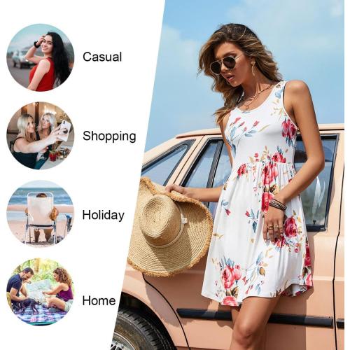 Size medium  Doublju Dresses for Women Summer Tank Dress with Pockets