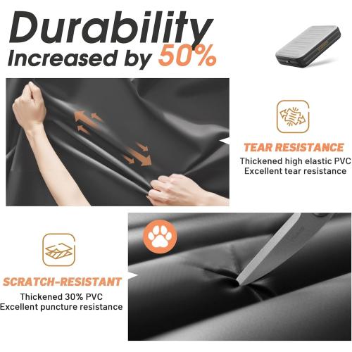 Twin Air Mattress with Built in Pump,18''Inflatable Mattress 2 Mins Self-Inflation/Deflation,XL-Long Blow up Mattress Thicker,Flocked Top Air Bed with Storage Bag for Home, Camping & Guests