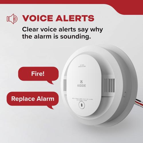 Kidde Smoke Detector, Hardwired & 10-Year Battery Backup, 20SA10-V, 1 Pack