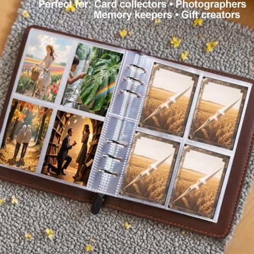 40 Pack - 320 Pockets A5 Binder Sleeves (2.6x3.6) - Double-Sided 4 Pocket Kpop Photocard Protector Pages - Ultra-Clear Trading Card Sleeves for Game Cards, Collectibles, & Trading Cards