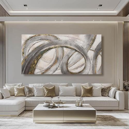 VAYIMDH Canvas Wall Art for Living Room Large Graffiti Wall Decor Grey and Beige Picture Painting for Home Office Bedroom 29x 58 Ready to Hang