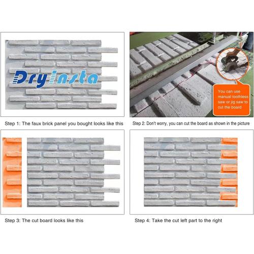 Faux Brick Red Siding Panels, 3D Wall Panel Stonewall, Thin Brick Veneers for Indoor Outdoor Wall Decoration 36 sq.ft/Box (Red NL, Wash White)